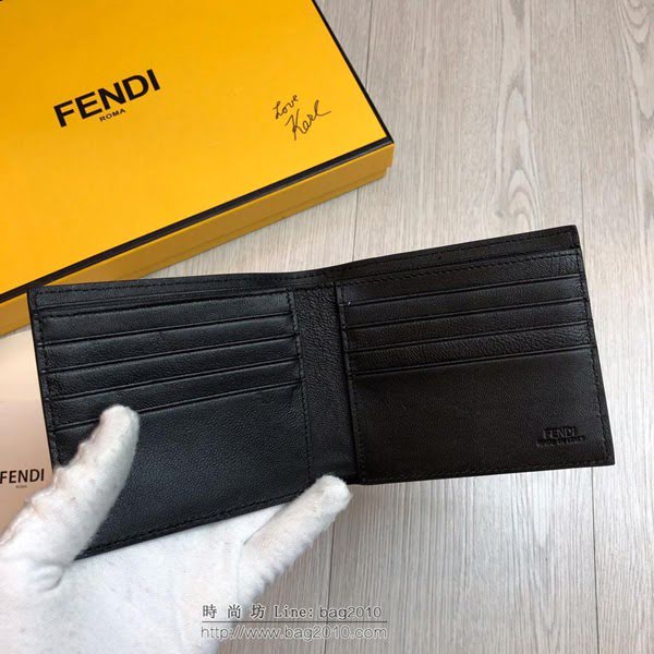 FENDI短夾錢包 19年春夏季最新手包 小摔牛皮 芬迪對折錢包  fdz2145